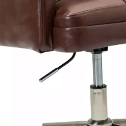 Sale Kirklands Home Espresso Tufted Faux Leather Swivel Office Chair Brown