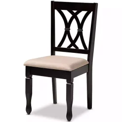 Outlet Kirklands Home Espresso Upholstered Reneau 4-pc. Dining Chair Set Tan