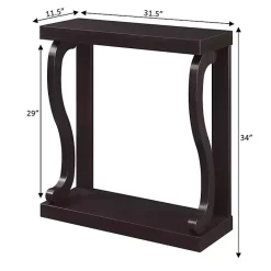 Online Kirklands Home Espresso Wood Curved Sides Console Table Brown