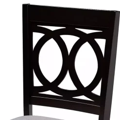 Sale Kirklands Home Espresso Wood Lenoir Dining Chairs, Set of 4 Gray