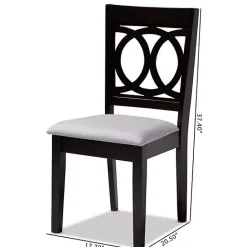Sale Kirklands Home Espresso Wood Lenoir Dining Chairs, Set of 4 Gray