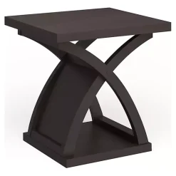 Sale Kirklands Home Espresso Wood X-Base Side Table Brown