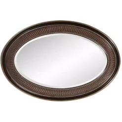 Outlet Kirklands Home Ethan Bronze Ribbed Oval Wall Mirror