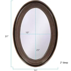 Outlet Kirklands Home Ethan Bronze Ribbed Oval Wall Mirror