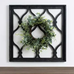 Outlet Kirklands Home Eucalyptus Wreath Trellis Plaque Black