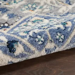 Hot Kirklands Home Faded Gray & Blue Floral Medallion Area Rug, 5x7