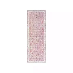 Discount Kirklands Home Faded Rouge Bordered Flatweave Runner, 2x7 Pink