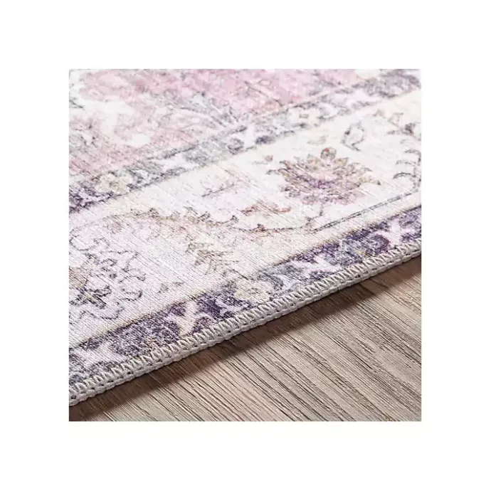 Discount Kirklands Home Faded Rouge Bordered Flatweave Runner, 2x7 Pink