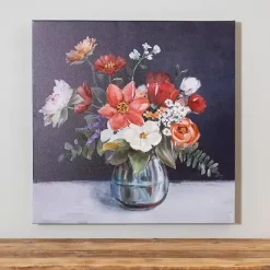 Clearance Kirklands Home Fall Floral Vase Canvas Art Print Blue