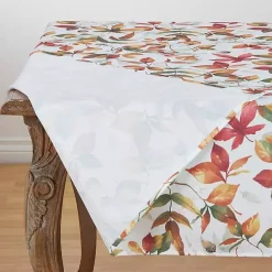 Outlet Kirklands Home Falling Leaves Acorn Harvest Square Table Cloth