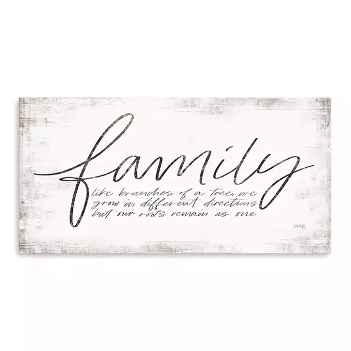 Hot Kirklands Home Family Branches Canvas Art Print, 40x20 in. White