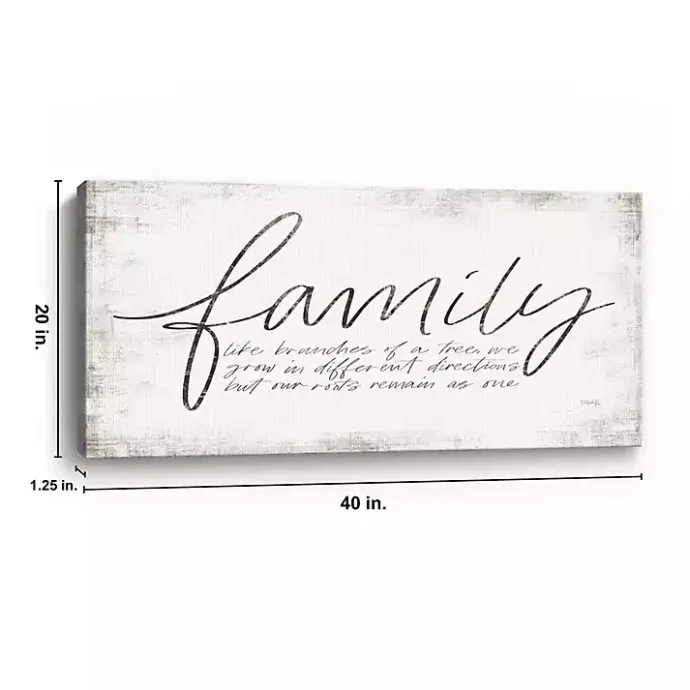 Hot Kirklands Home Family Branches Canvas Art Print, 40x20 in. White