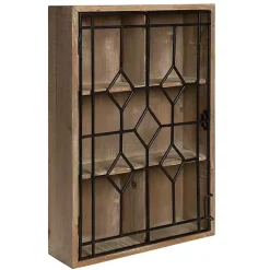 Sale Kirklands Home Farmhouse Chic Rustic Wood & Iron Wall Cabinet