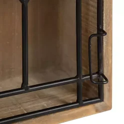 Sale Kirklands Home Farmhouse Chic Rustic Wood & Iron Wall Cabinet