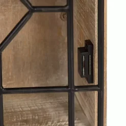 Sale Kirklands Home Farmhouse Chic Rustic Wood & Iron Wall Cabinet