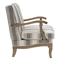 Hot Kirklands Home Farmhouse Gray & Brown Striped Armchairs, Set of 2