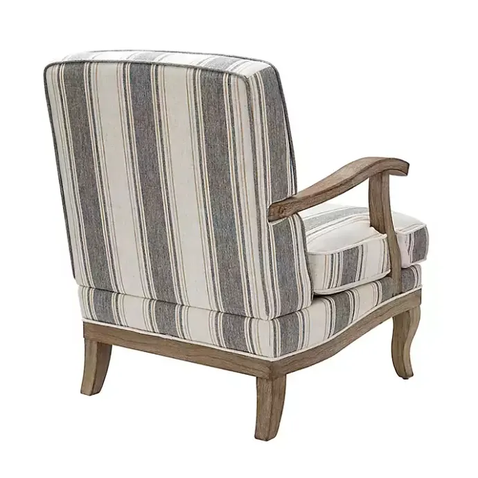 Hot Kirklands Home Farmhouse Gray & Brown Striped Armchairs, Set of 2