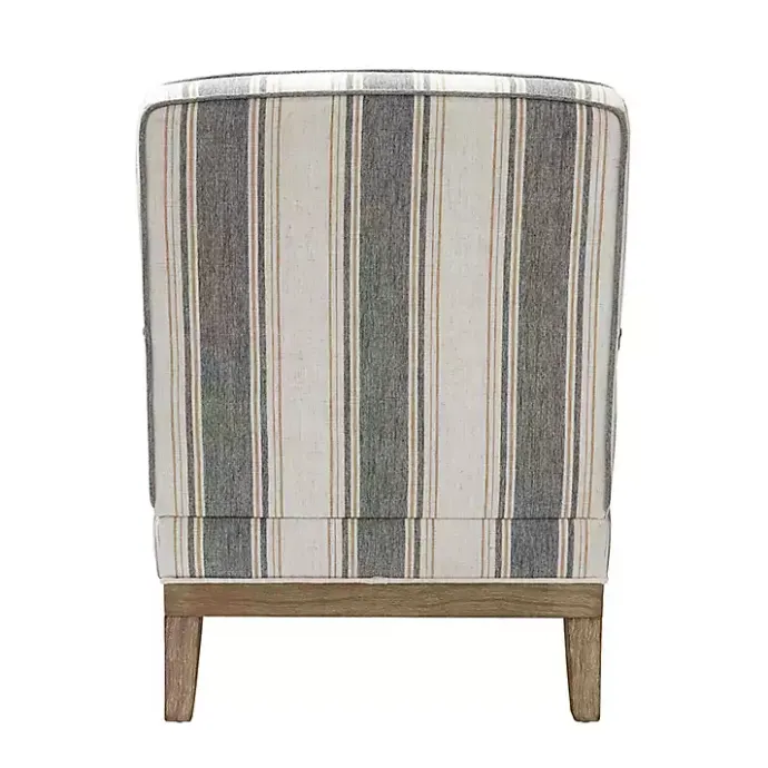 Hot Kirklands Home Farmhouse Gray & Brown Striped Armchairs, Set of 2
