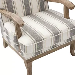 Hot Kirklands Home Farmhouse Gray & Brown Striped Armchairs, Set of 2