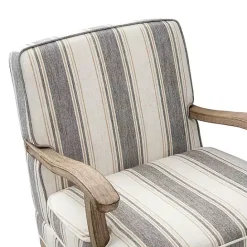 Hot Kirklands Home Farmhouse Gray & Brown Striped Armchairs, Set of 2
