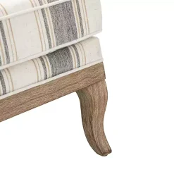 Hot Kirklands Home Farmhouse Gray & Brown Striped Armchairs, Set of 2