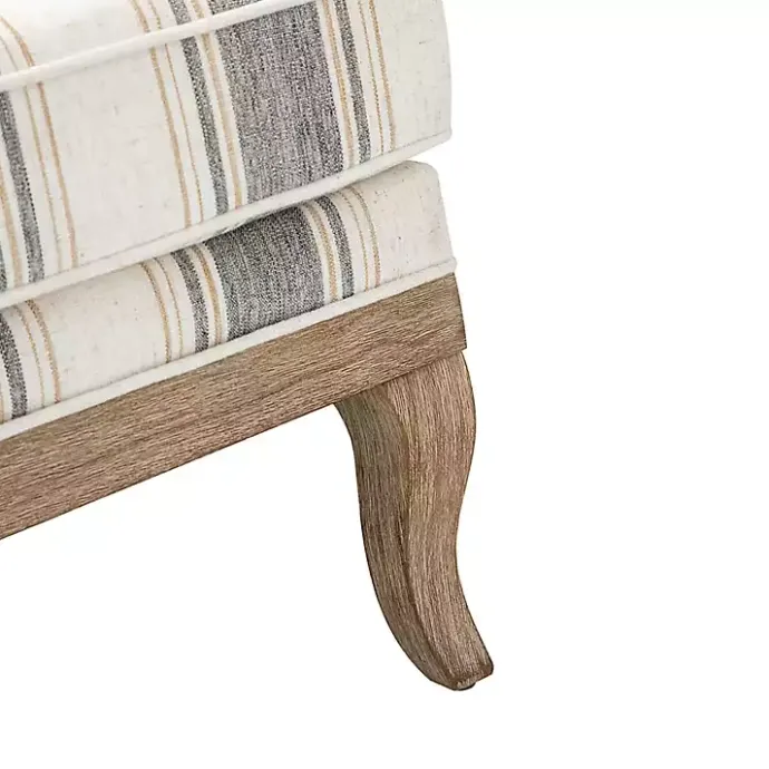 Hot Kirklands Home Farmhouse Gray & Brown Striped Armchairs, Set of 2