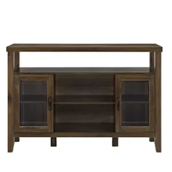 Outlet Kirklands Home Farmhouse Highboy Dark Walnut TV Stand Brown