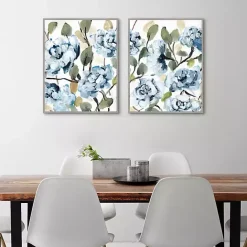Outlet Kirklands Home Farmhouse Peonies Framed Canvas Prints, Set of 2 Blue