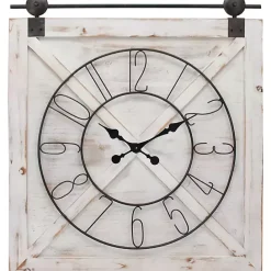 Sale Kirklands Home Farmstead Wooden Barn Door Clock White