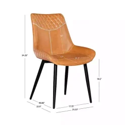 Outlet Kirklands Home Faux Leather Dining Chairs, Set of 2 Brown
