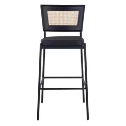 Best Kirklands Home Faux Leather and Rattan Bar Stools, Set of 2