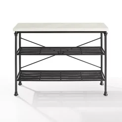 Best Kirklands Home Faux Marble Top 3-Tier Melody Console Table Black