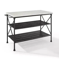 Sale Kirklands Home Faux Marble Top 3-Tier Melody Kitchen Island