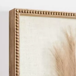 Clearance Kirklands Home Faux Pampas Grass Beaded Frame Wall Plaque Tan
