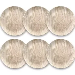 Clearance Kirklands Home Faux Wood Melamine Salad Plates, Set of 6 Tan