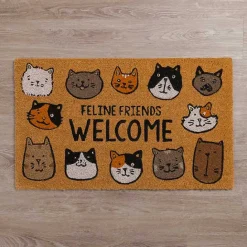 Sale Kirklands Home Feline Friends Welcome Doormat Brown