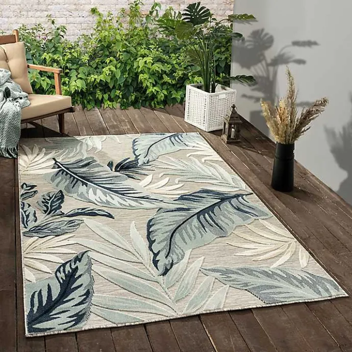 Sale Kirklands Home Ferns and Palms Indoor/Outdoor Area Rug, 5x7