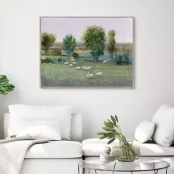 Discount Kirklands Home Field of Sheep Framed Canvas Art Print Green