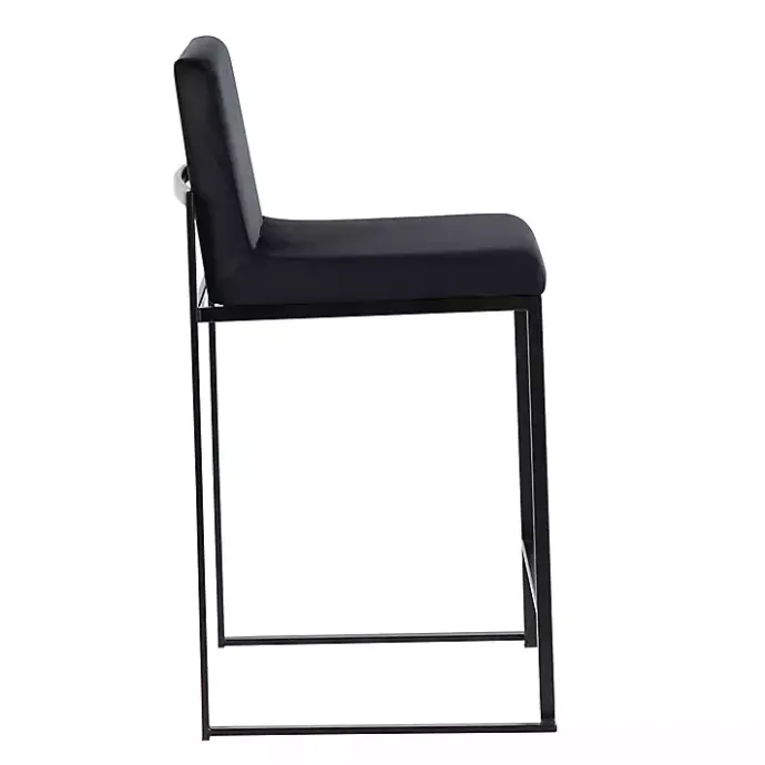 New Kirklands Home Fiji Velvet Counter Stools, Set of 3 Black