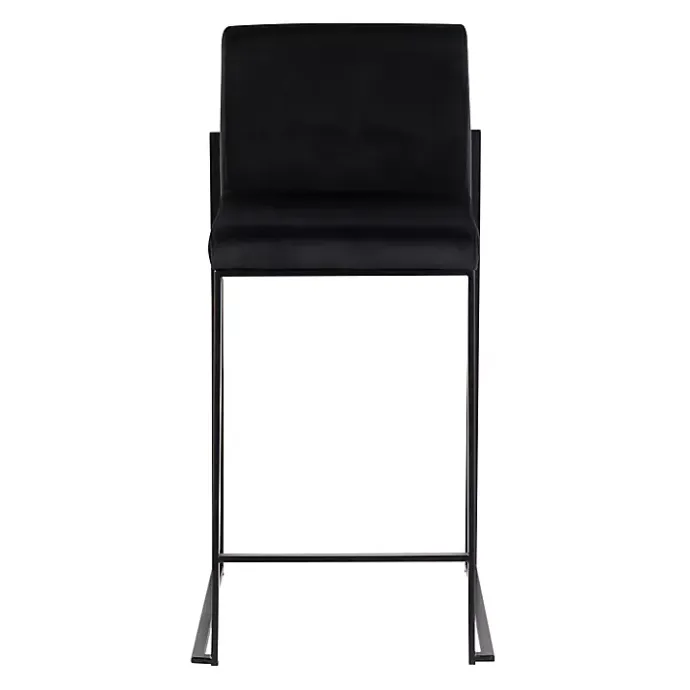 New Kirklands Home Fiji Velvet Counter Stools, Set of 3 Black