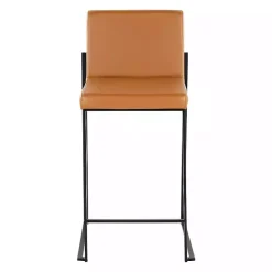 Clearance Kirklands Home Fiji Camel Faux Leather Counter Stools, Set of 2 Tan