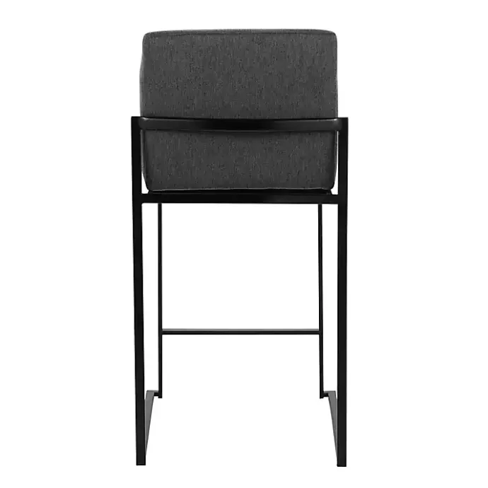 New Kirklands Home Fiji Charcoal Upholstered Counter Stools, Set of 3 Gray