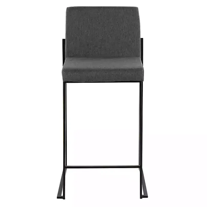 New Kirklands Home Fiji Charcoal Upholstered Counter Stools, Set of 3 Gray