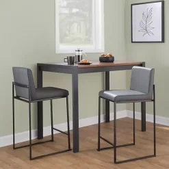 Sale Kirklands Home Fiji Faux Leather Counter Stools, Set of 3 Gray
