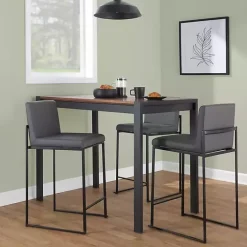 Sale Kirklands Home Fiji Faux Leather Counter Stools, Set of 3 Gray