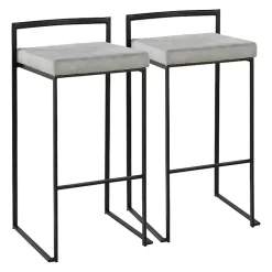 Online Kirklands Home Fiji Stackable Bar Stools, Set of 2 Gray