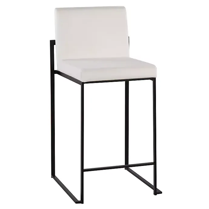 New Kirklands Home Fiji Velvet Counter Stools, Set of 3 White