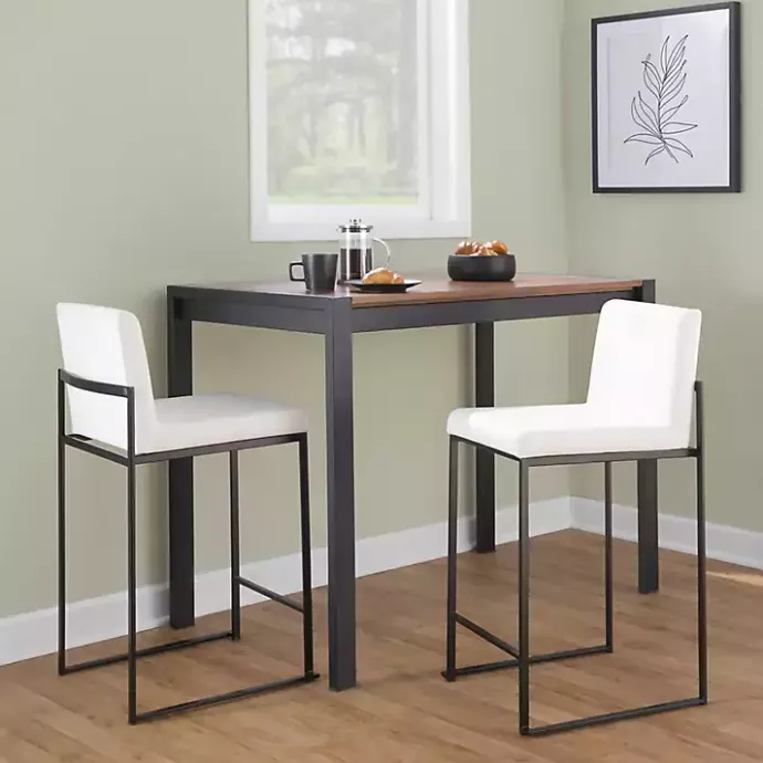 New Kirklands Home Fiji Velvet Counter Stools, Set of 3 White