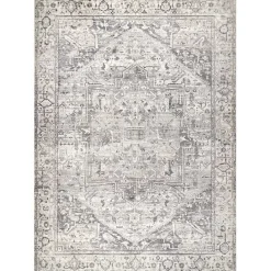 Sale Kirklands Home Flo Vintage Medallion Washable Area Rug, 5x8 Gray