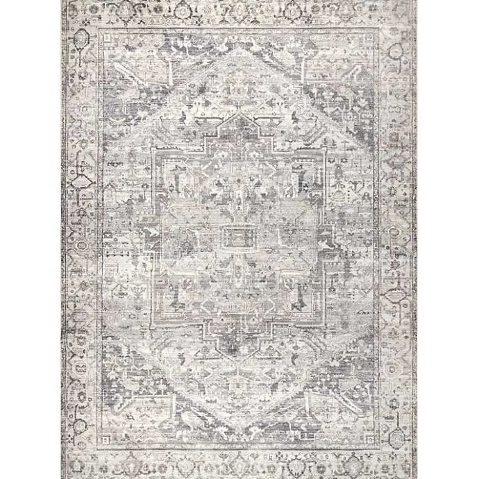 Sale Kirklands Home Flo Vintage Medallion Washable Area Rug, 5x8 Gray